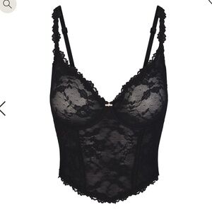 NWT SKIMS Limited Edition STRETCH LACE CORSET | ONYX - XL